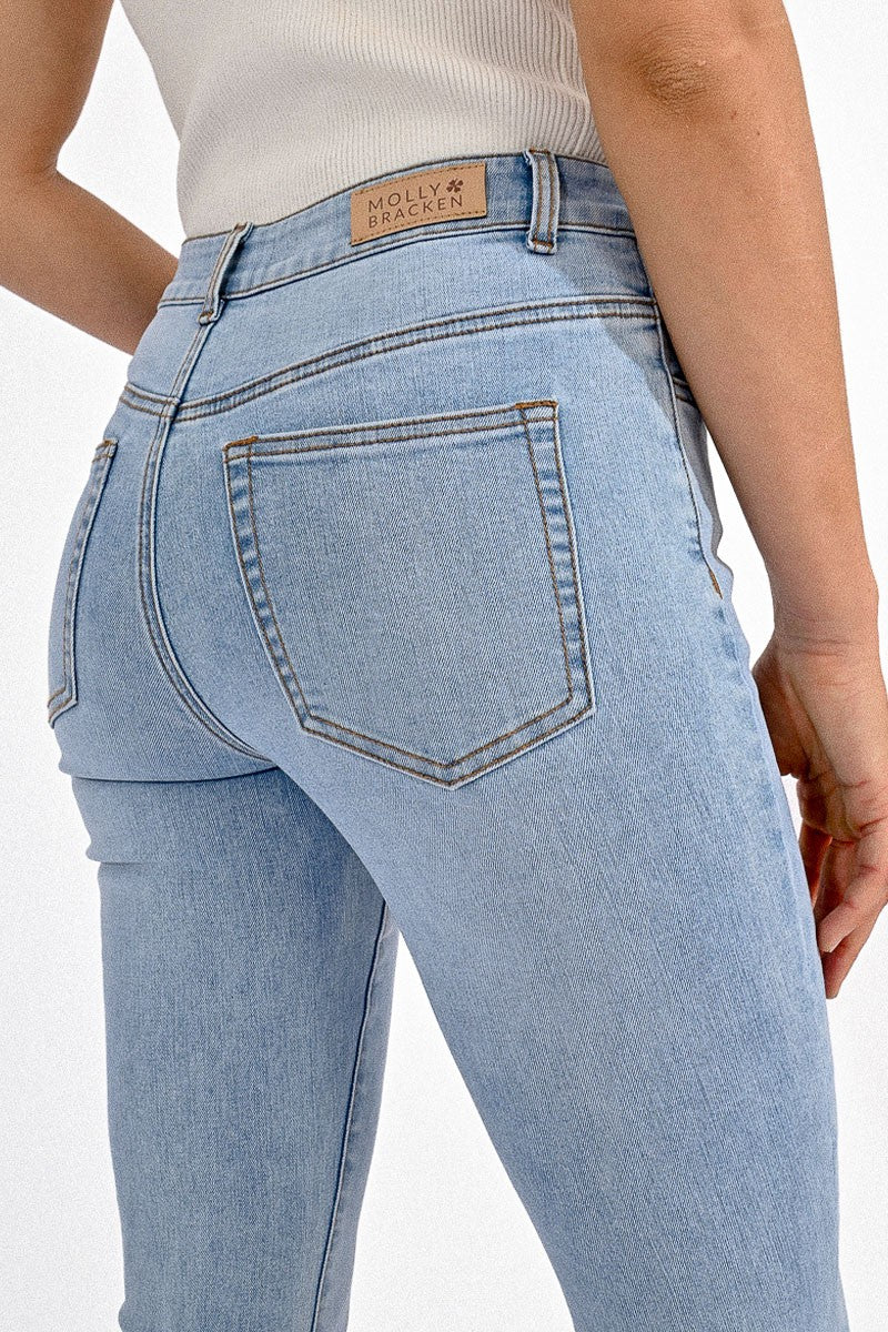 Ladies Light Denim Wide leg Jeans