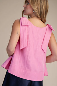 Scoop Neck Bow Shoulder Top
