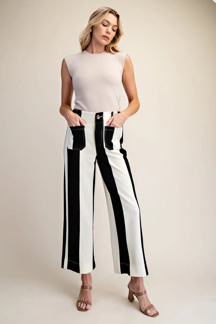 Colette Cropped Wide-Leg Stretch Pants