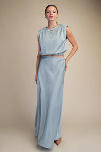 Round Neck Shoulder Pad Top