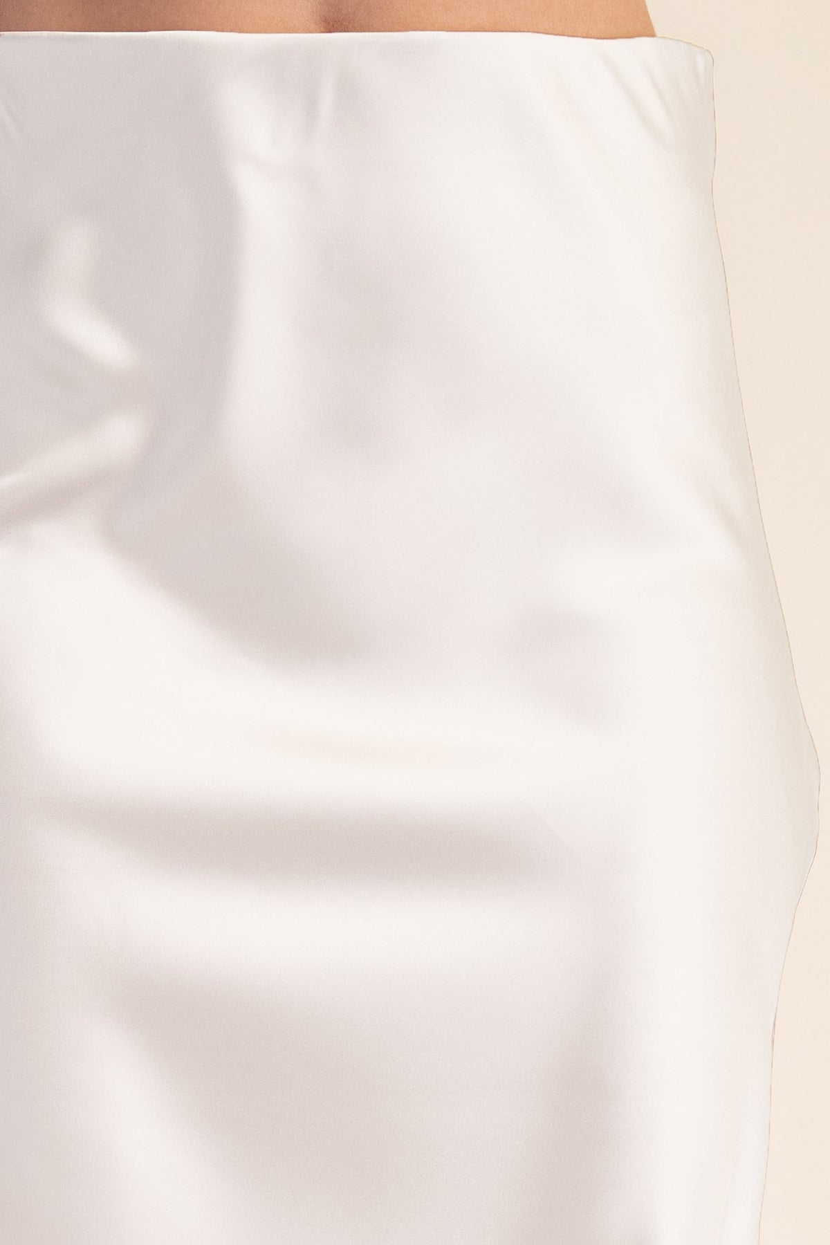 Satin Midi Skirt Waist Elastic Band