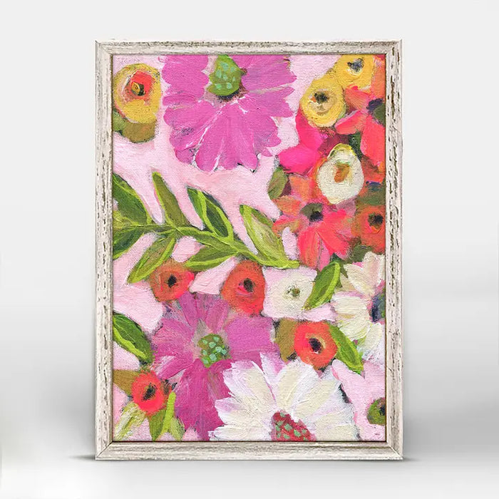 Flowers & Vines - Pink Mini Framed Canvas