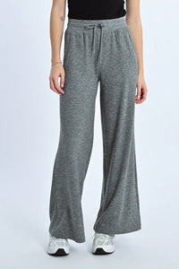 Slightly Flared Cut Wide Jogging Pants