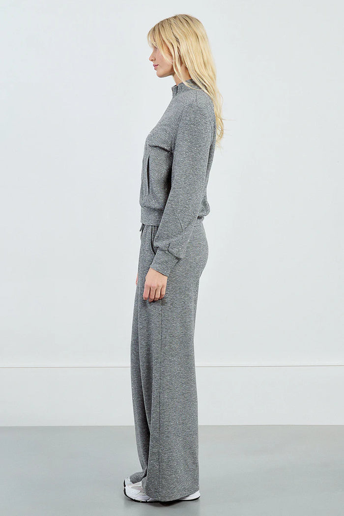 Slightly Flared Cut Wide Jogging Pants