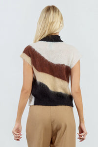 Stand-Up Collar Sleeveless Sweater