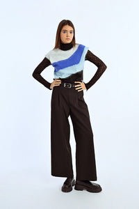 Extra-High Waistband Wide Pleated Pants