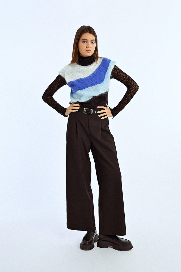 Extra-High Waistband Wide Pleated Pants