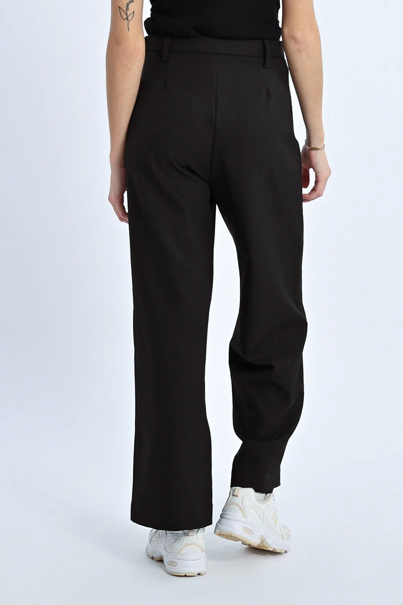 Extra-High Waistband Wide Pleated Pants