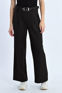 Extra-High Waistband Wide Pleated Pants