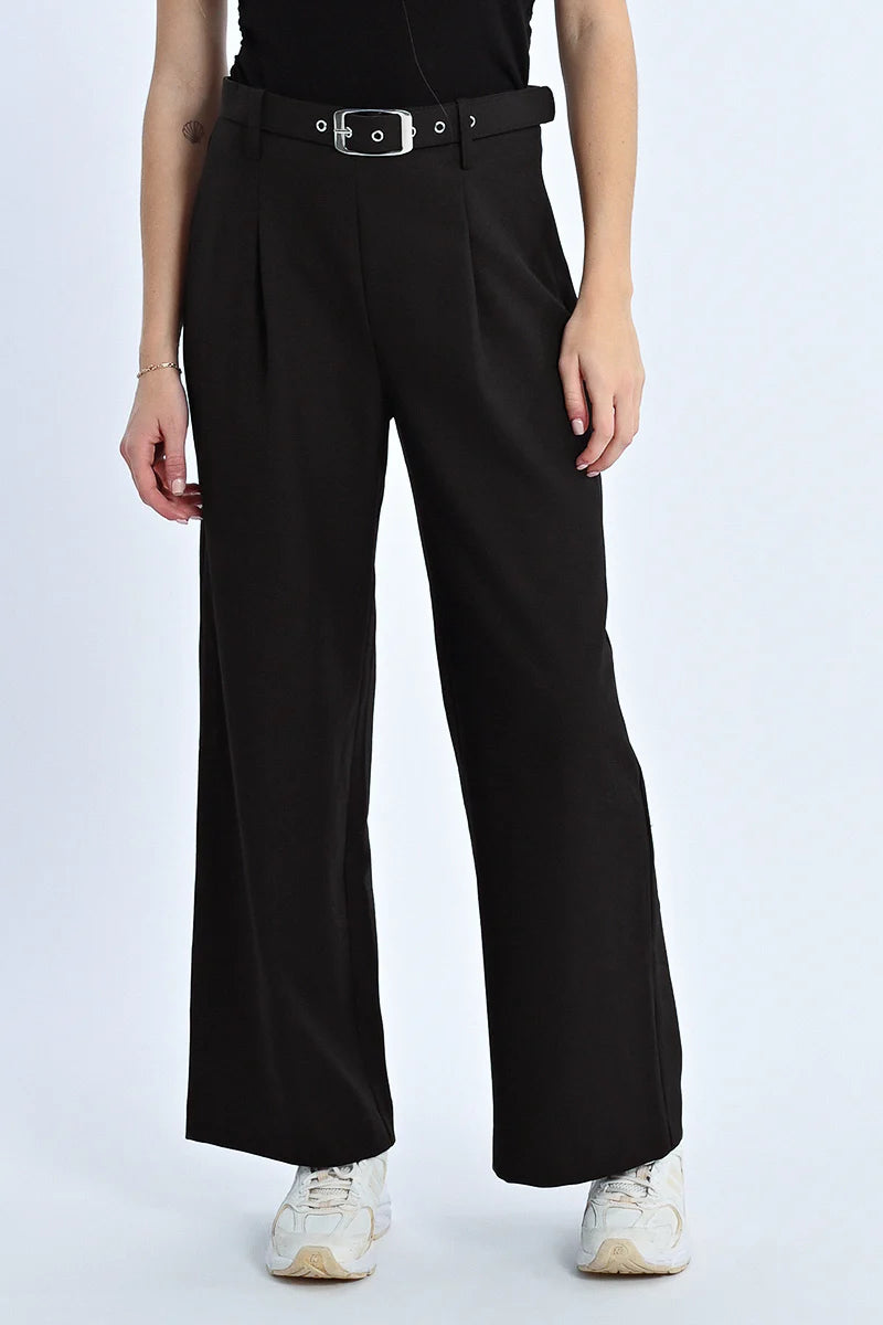 Extra-High Waistband Wide Pleated Pants