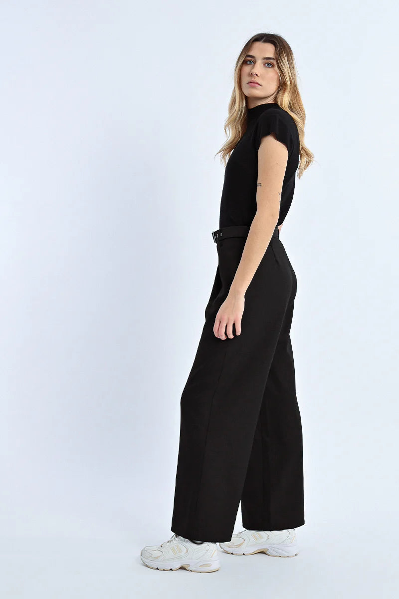 Extra-High Waistband Wide Pleated Pants