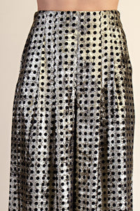 Polka Dot Pleated Metallic Pants