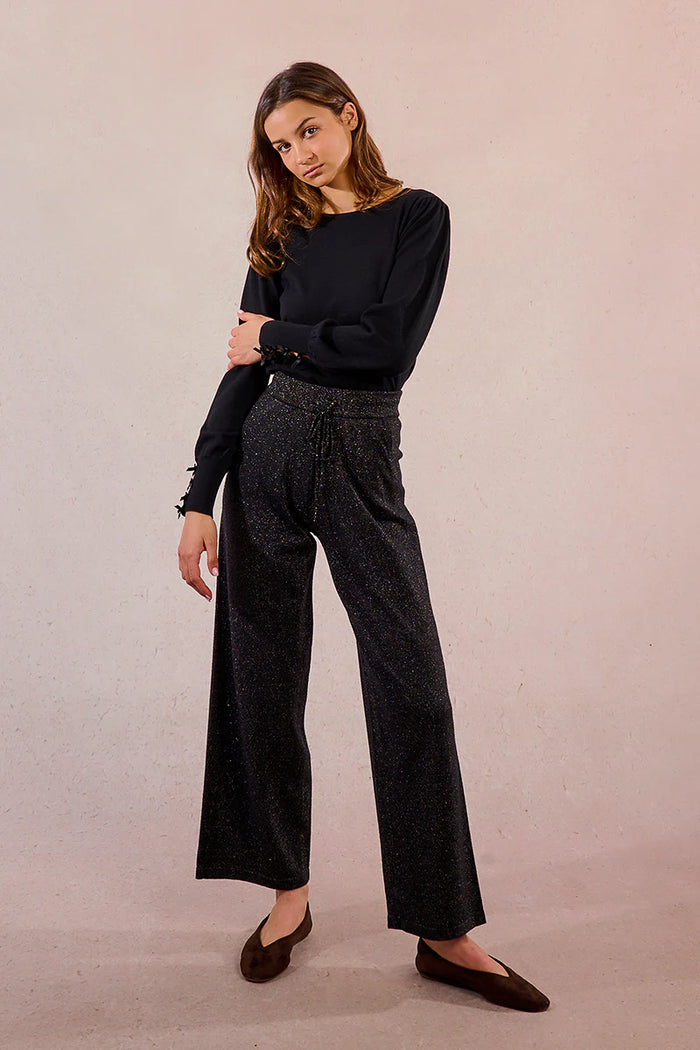 Iridescent Knit Straight Pants