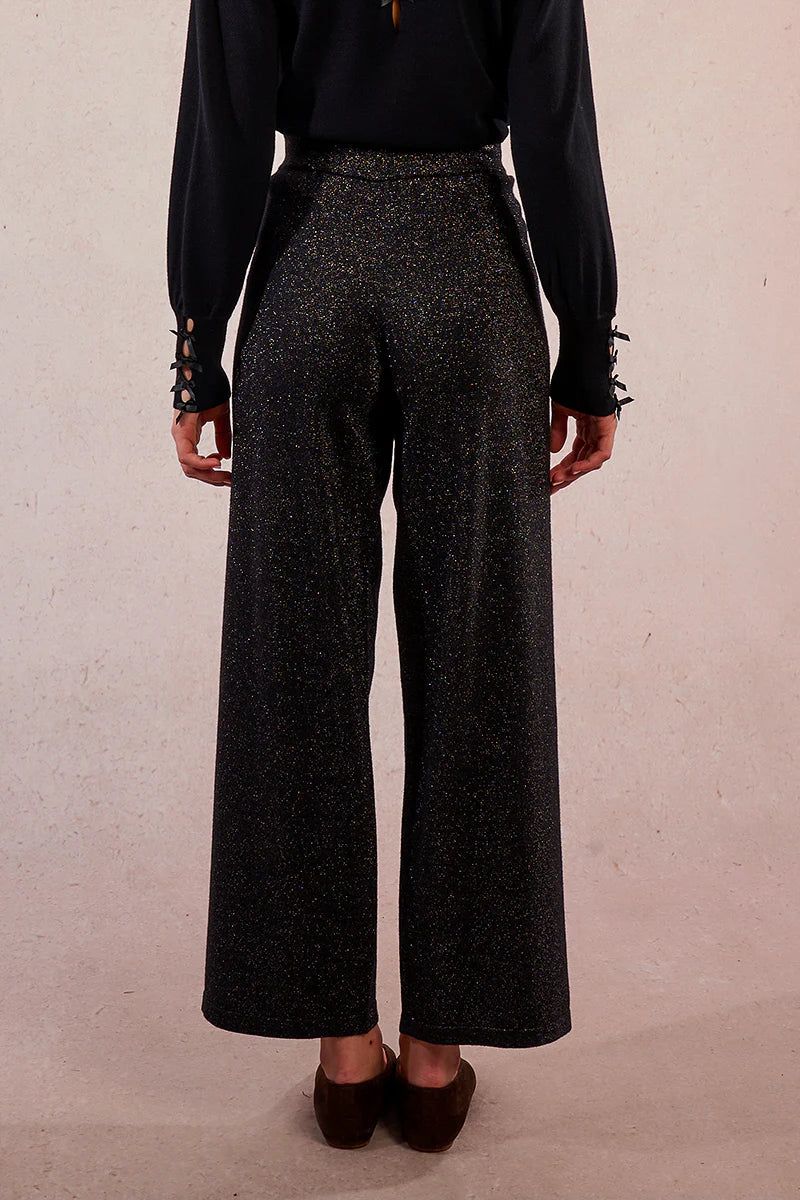 Iridescent Knit Straight Pants
