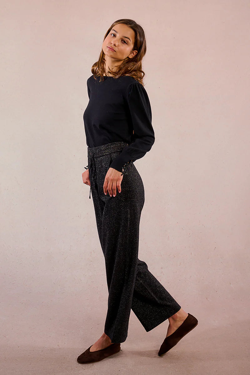 Iridescent Knit Straight Pants