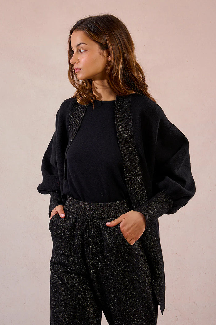 Iridescent Long Open Cardigan