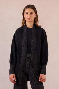 Iridescent Long Open Cardigan