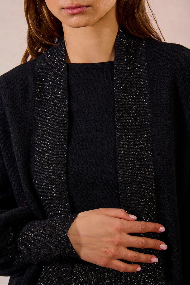 Iridescent Long Open Cardigan
