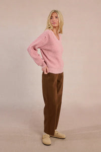 Long Balloon Sleeve Sweater Studded With Sequins