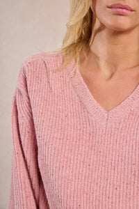 Long Balloon Sleeve Sweater Studded With Sequins