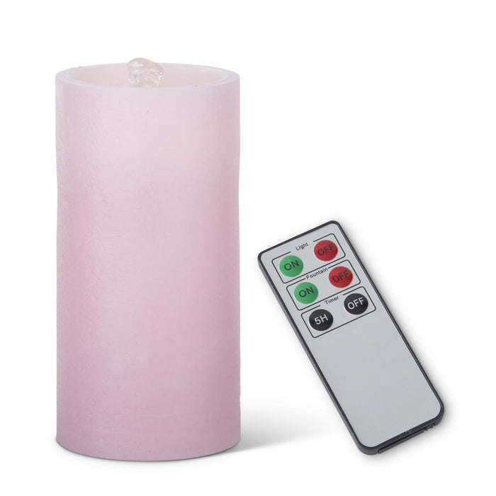 7.75 Inch  LED Wax Pillar Water Candle w/Timer & Remote