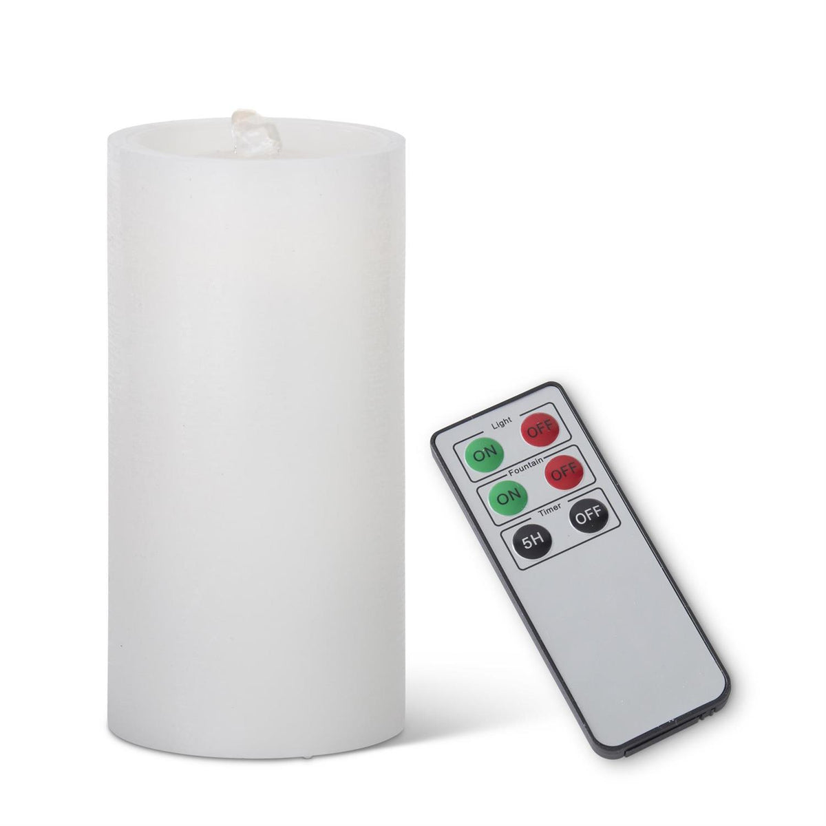 7.75 Inch  LED Wax Pillar Water Candle w/Timer & Remote