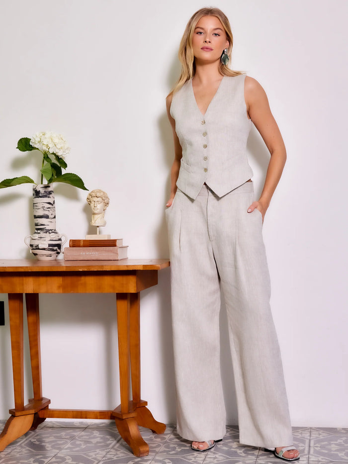 HIGH WAIST LINEN PANTS