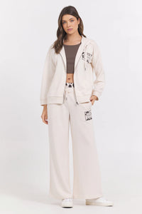 Suede Terry Zip Up