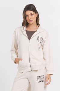 Suede Terry Zip Up
