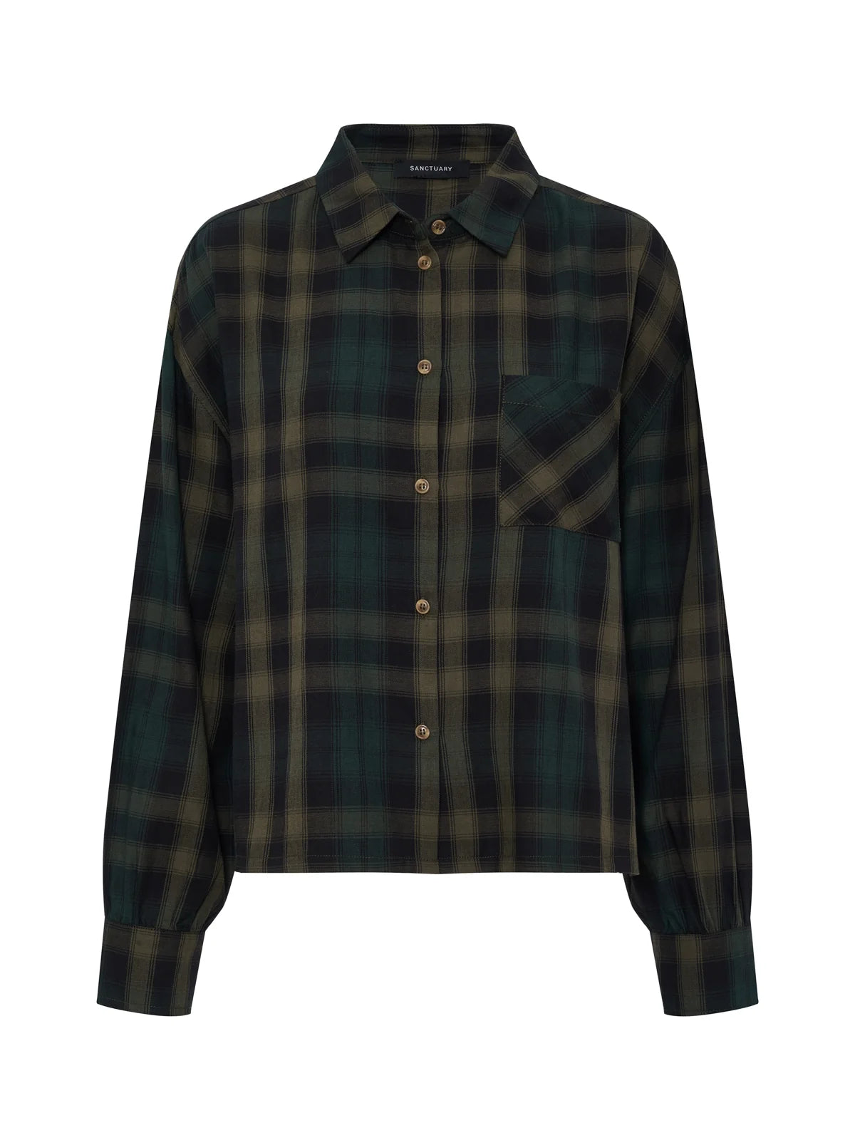 The Autumn Edit Flannel Top Forest Plaid