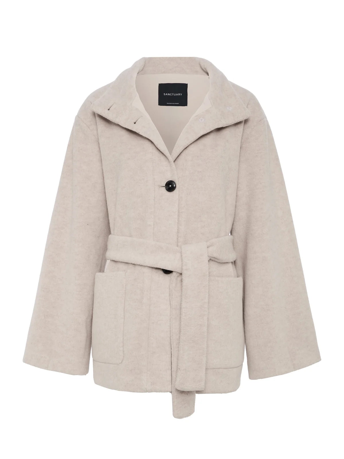 Bundled Wool Coat Bone