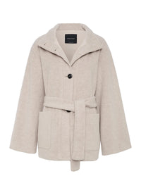 Bundled Wool Coat Bone