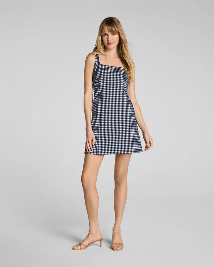 Ponte Jacquard Square Neck Mini Dress