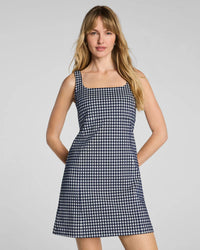 Ponte Jacquard Square Neck Mini Dress
