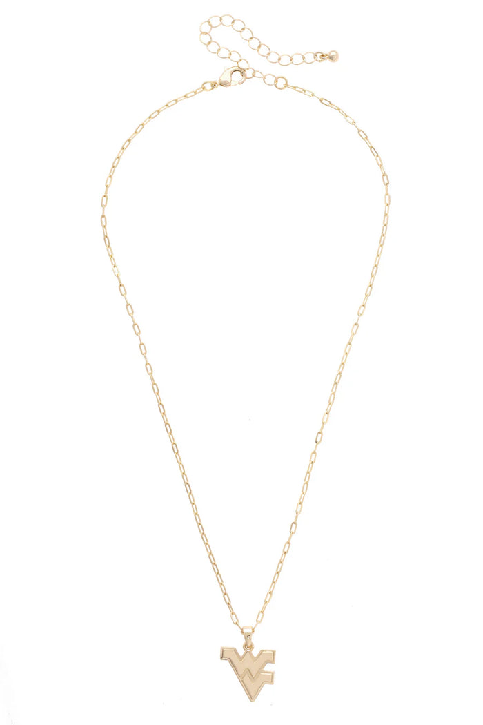 West Virginia Mountaineers 24K Gold Plated Pendant Necklace