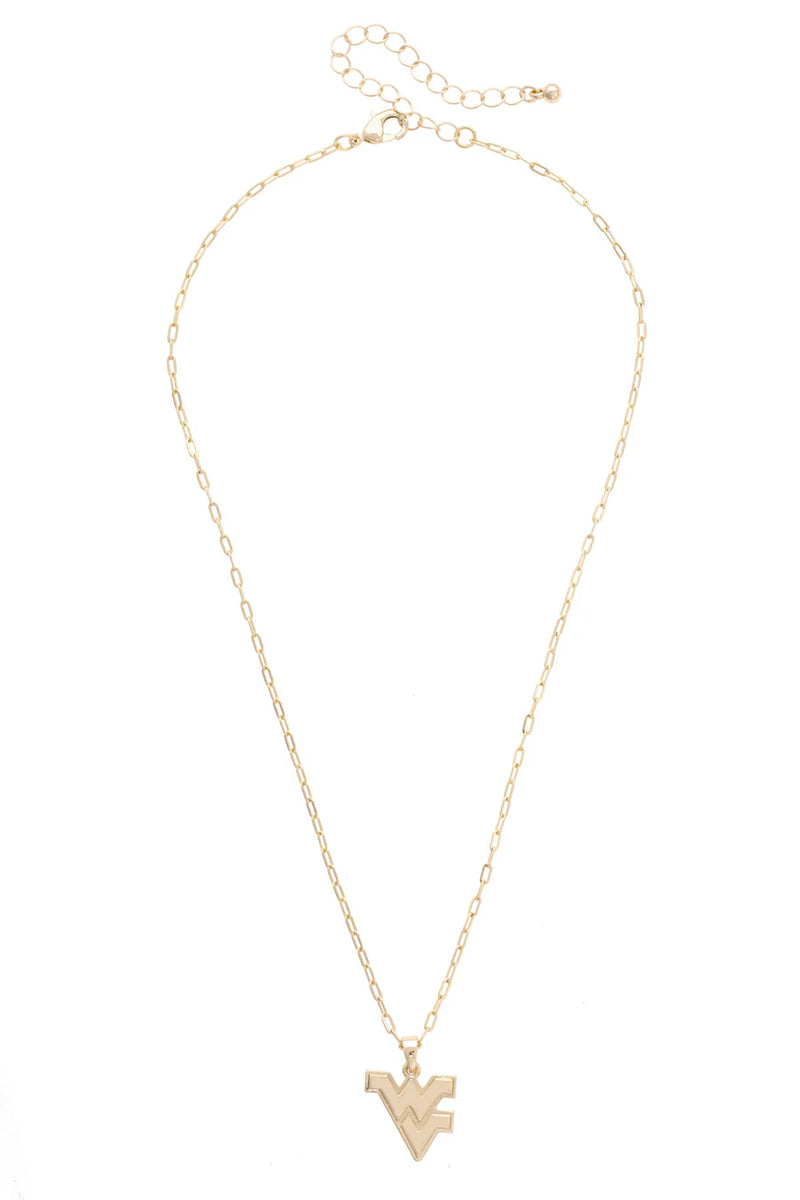 West Virginia Mountaineers 24K Gold Plated Pendant Necklace