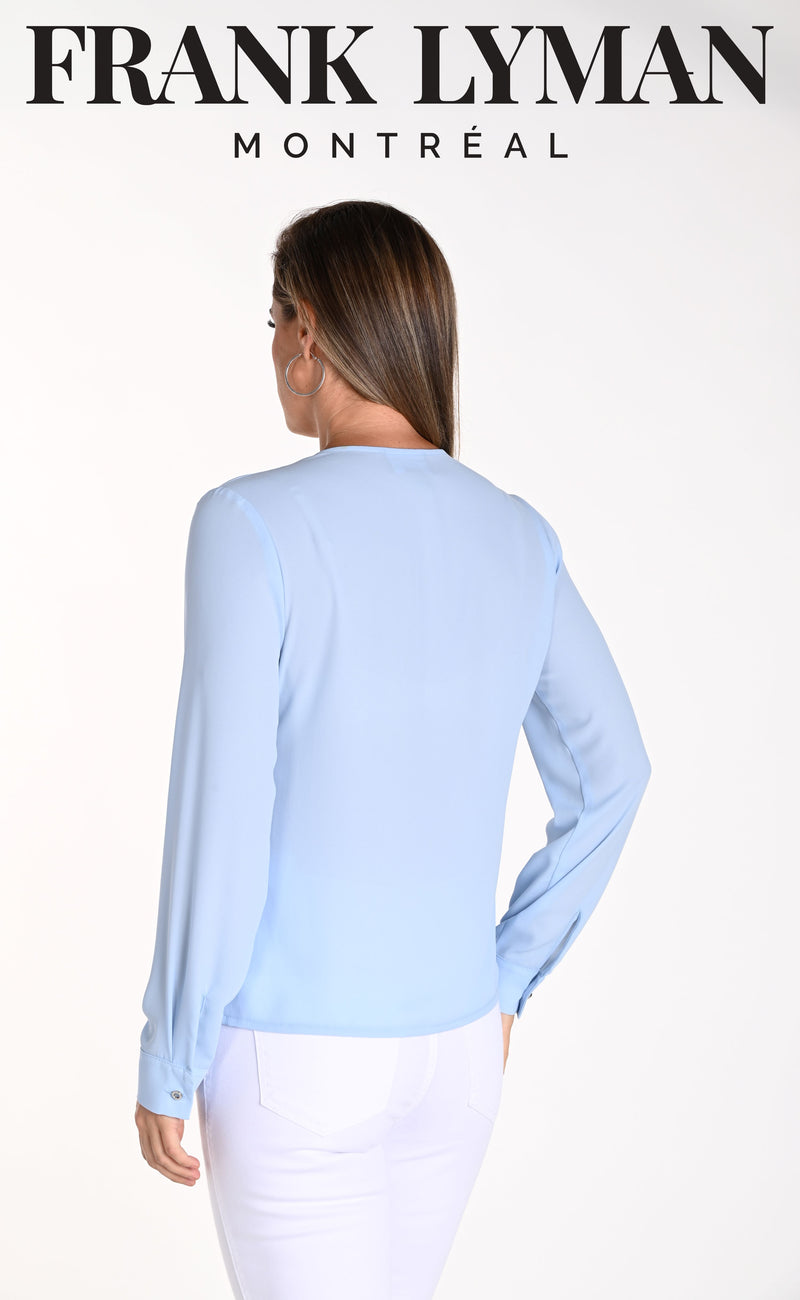 Powder Blue Silky Blouse