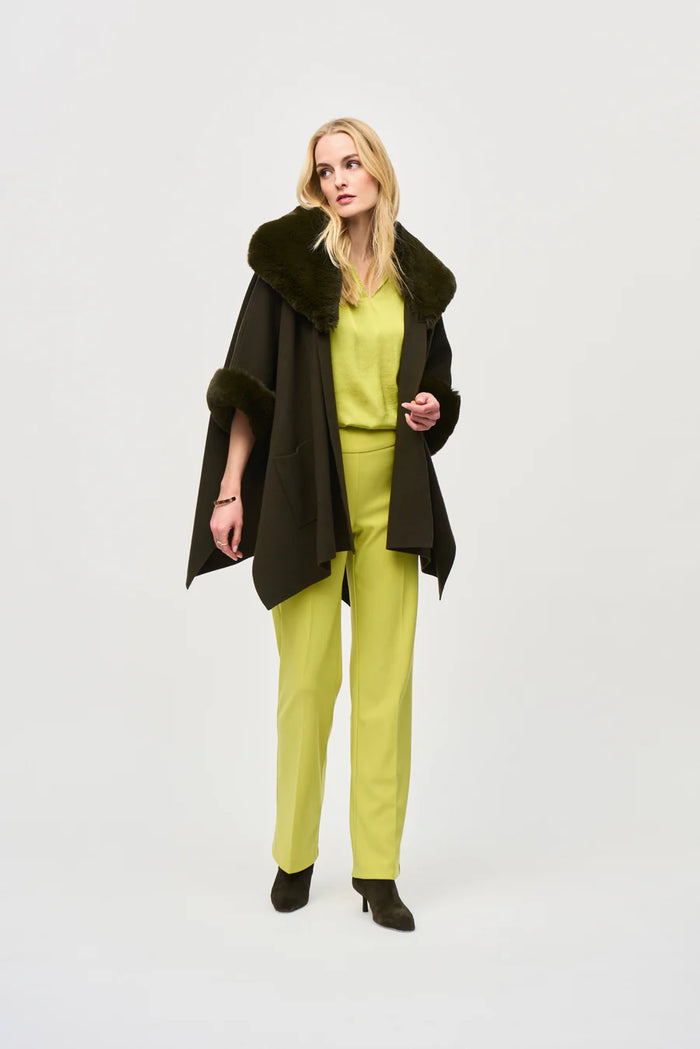 Jacquard and Faux Fur Cape.