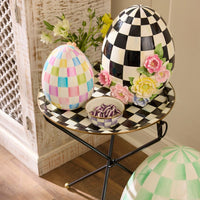 Courtly Check Enamel Tilt Accent Table