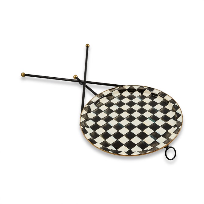 Courtly Check Enamel Tilt Accent Table