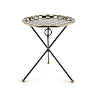 Courtly Check Enamel Tilt Accent Table