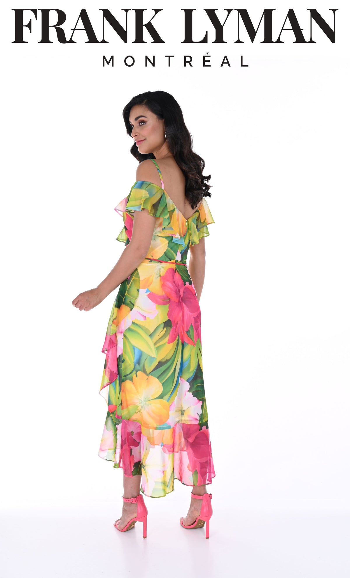 green and fuchsia dress Green x fuchsia statement mesh slim fit maxi dress Amuse