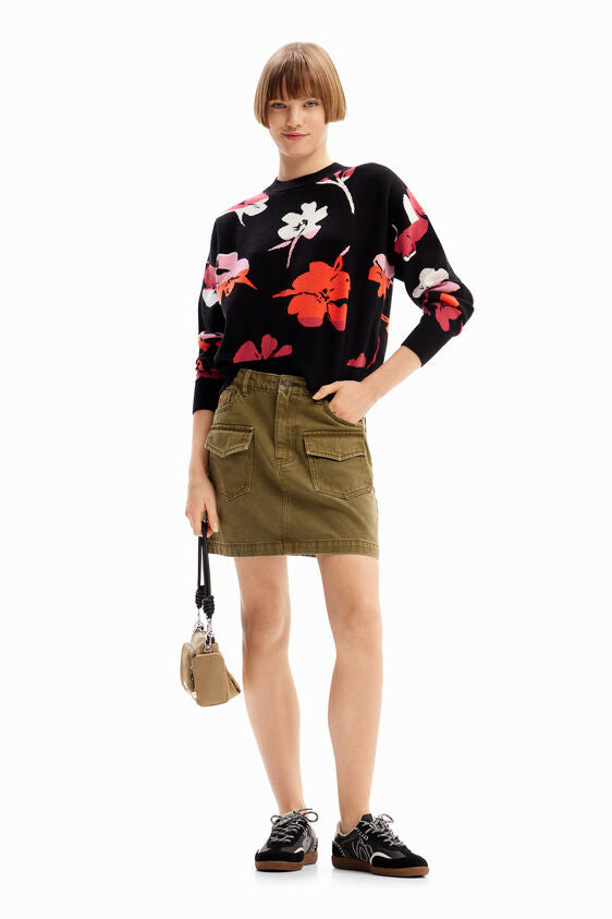 Oversize floral pullover