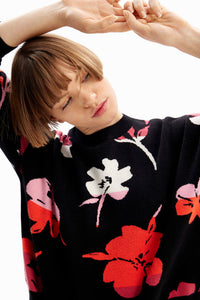 Oversize floral pullover