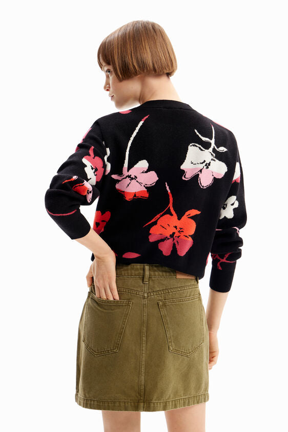 Oversize floral pullover