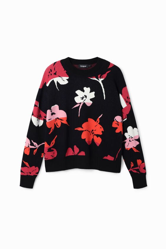 Oversize floral pullover