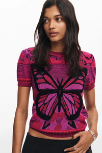 Butterfly knit T-shirt