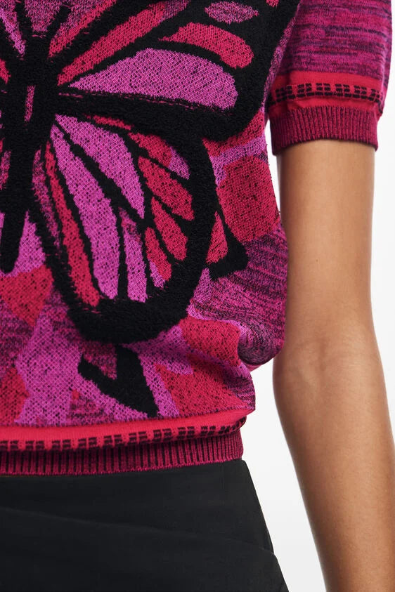 Butterfly knit T-shirt