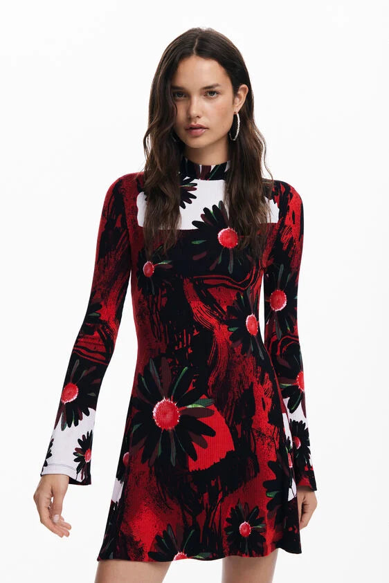 Mini dress with M. Christian Lacroix print