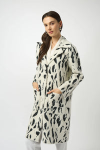 Cow Print Fur 3/4 Length Coat